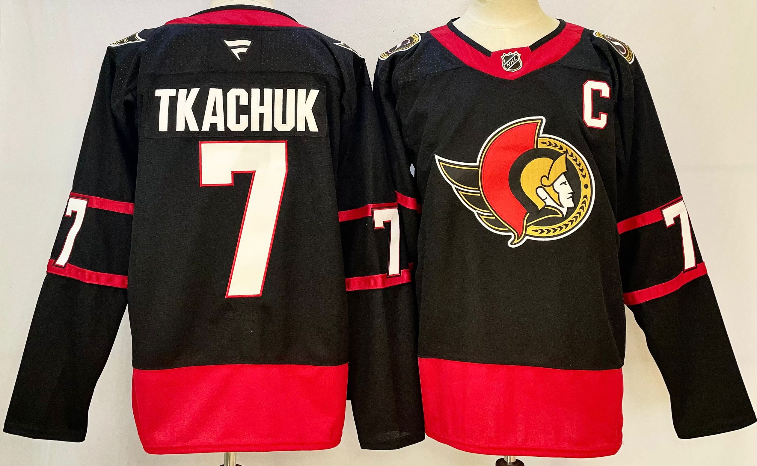 Men Ottawa Senators #7 Tkachuk Black 2025 Home Premier Player NHL Jersey